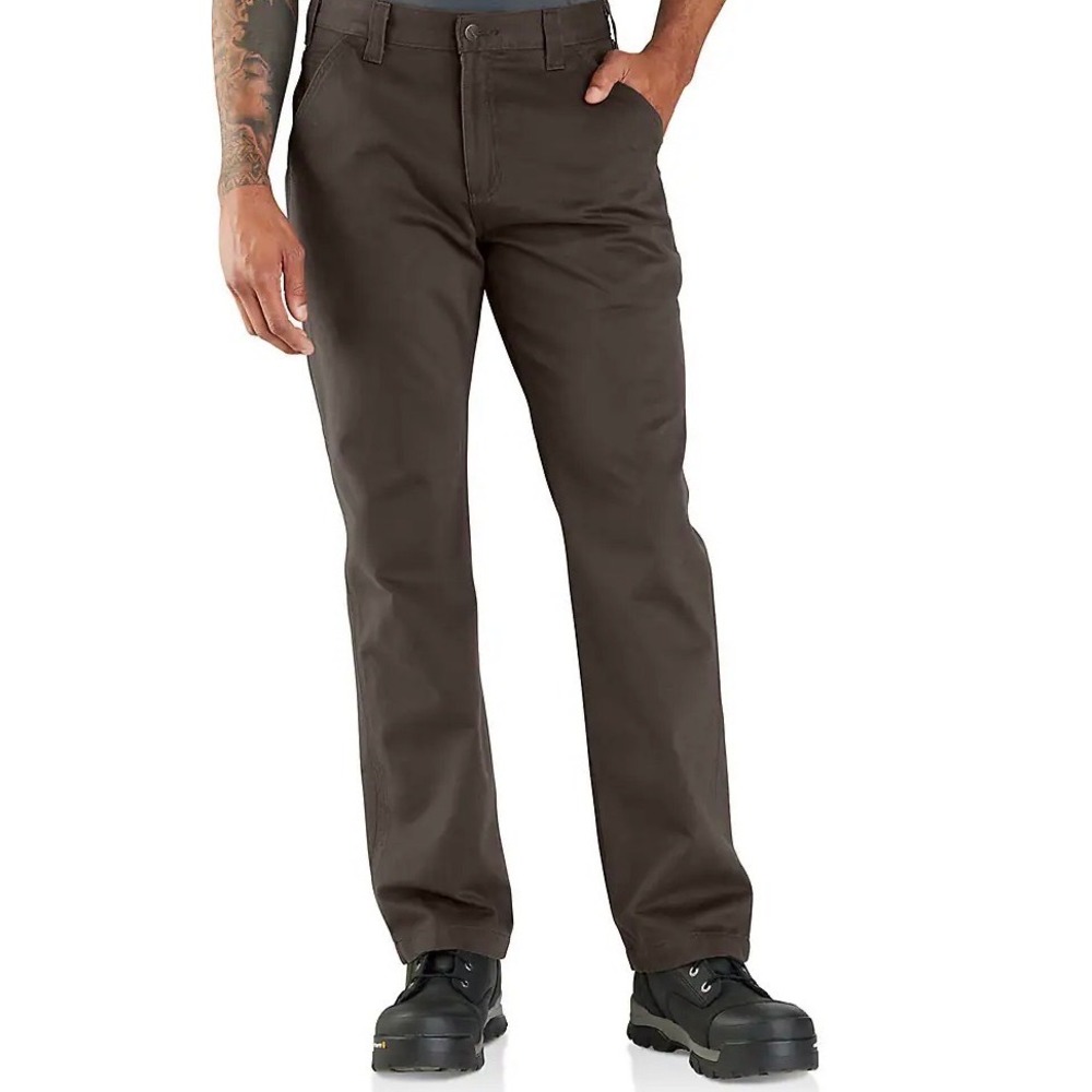 Carhartt Mens BN0324-M Relaxed Fit Twill Utility Work Pants Dark Brown 33x34 NEW